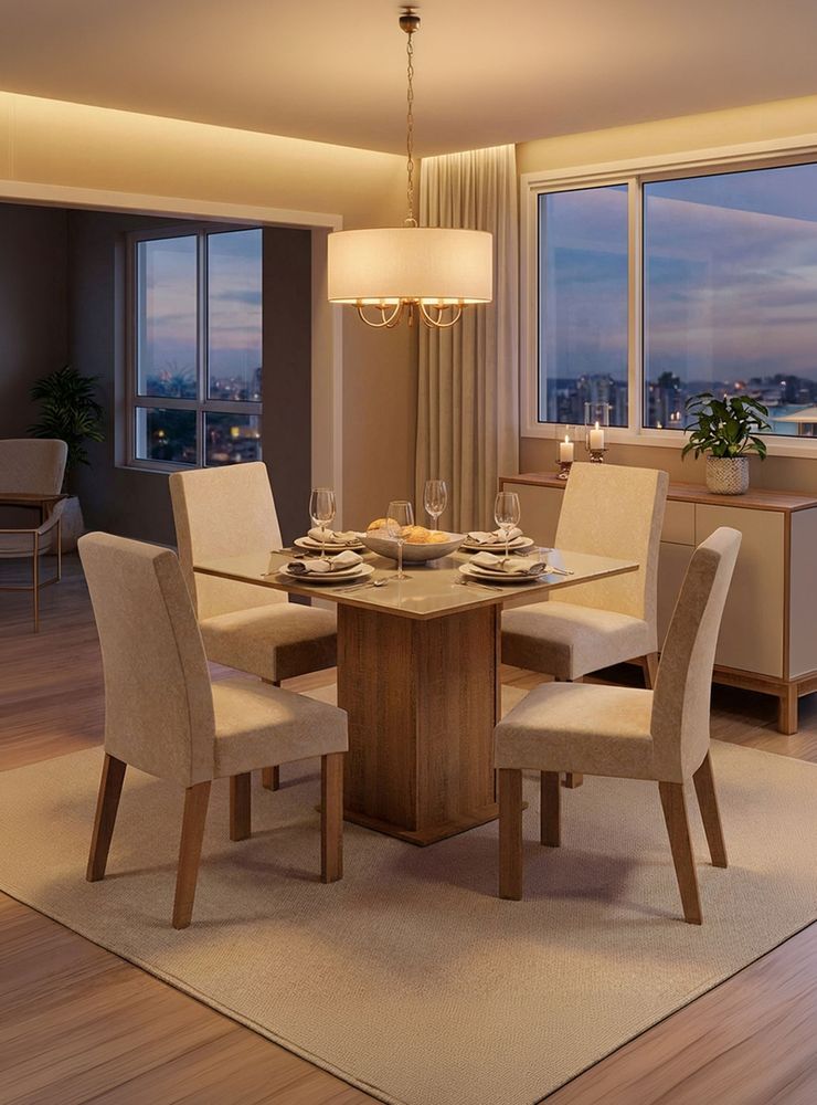 Vekka Home Juego de Comedor Linda 4 Sillas