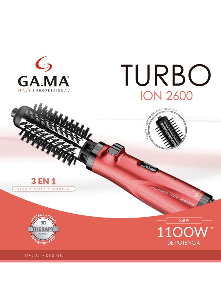 GA.MA Cepillo Modelador Turbo Ion 2600 Rojo, foto 4
