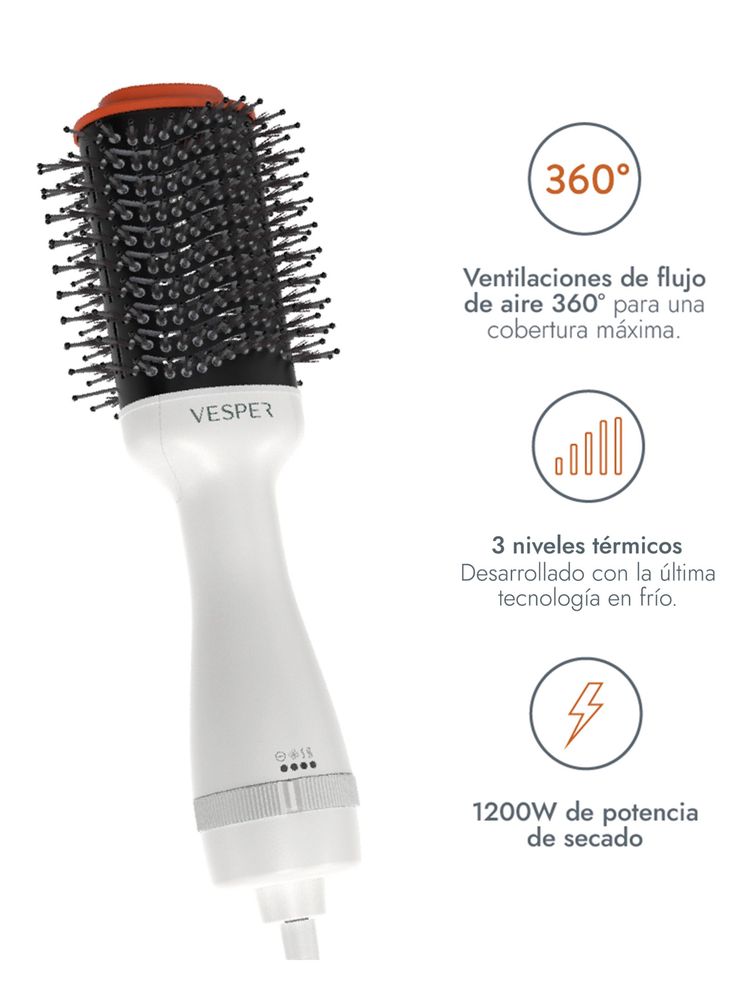 Vesper Cepillo de Aire 3 en 1 HV-005 Blanco, foto 2