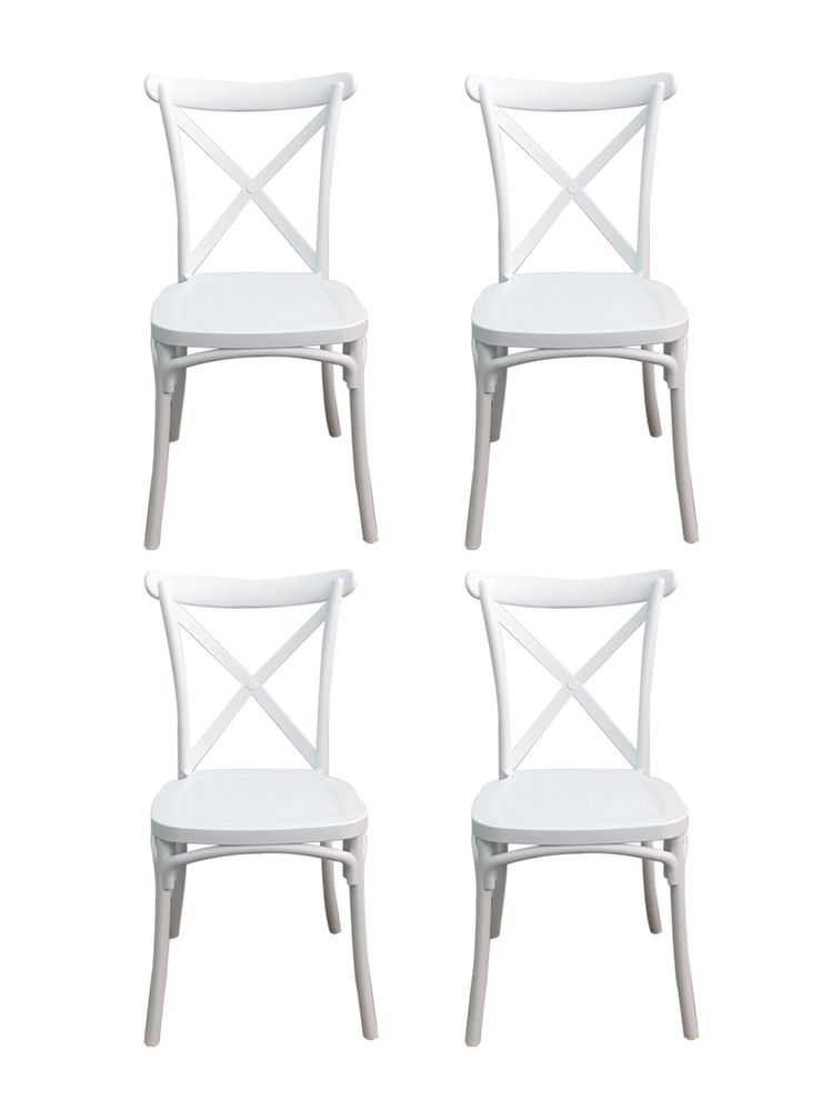 Idetex Pack de 4 Sillas Comedor Stack Negro
