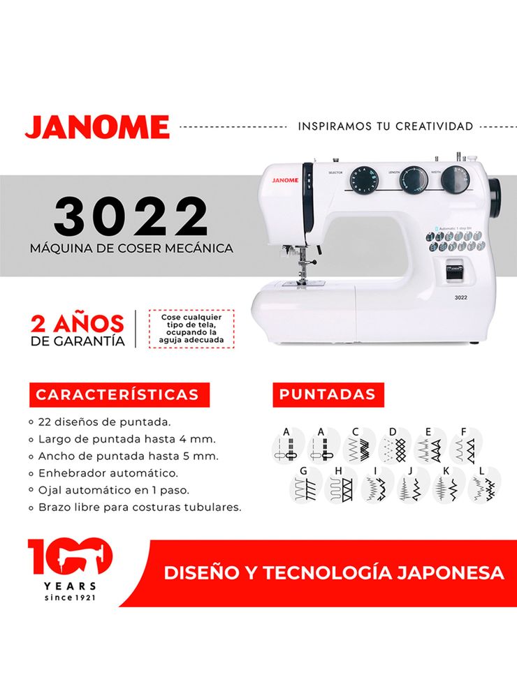 Janome 3022 + 8002D Blanco, foto 5