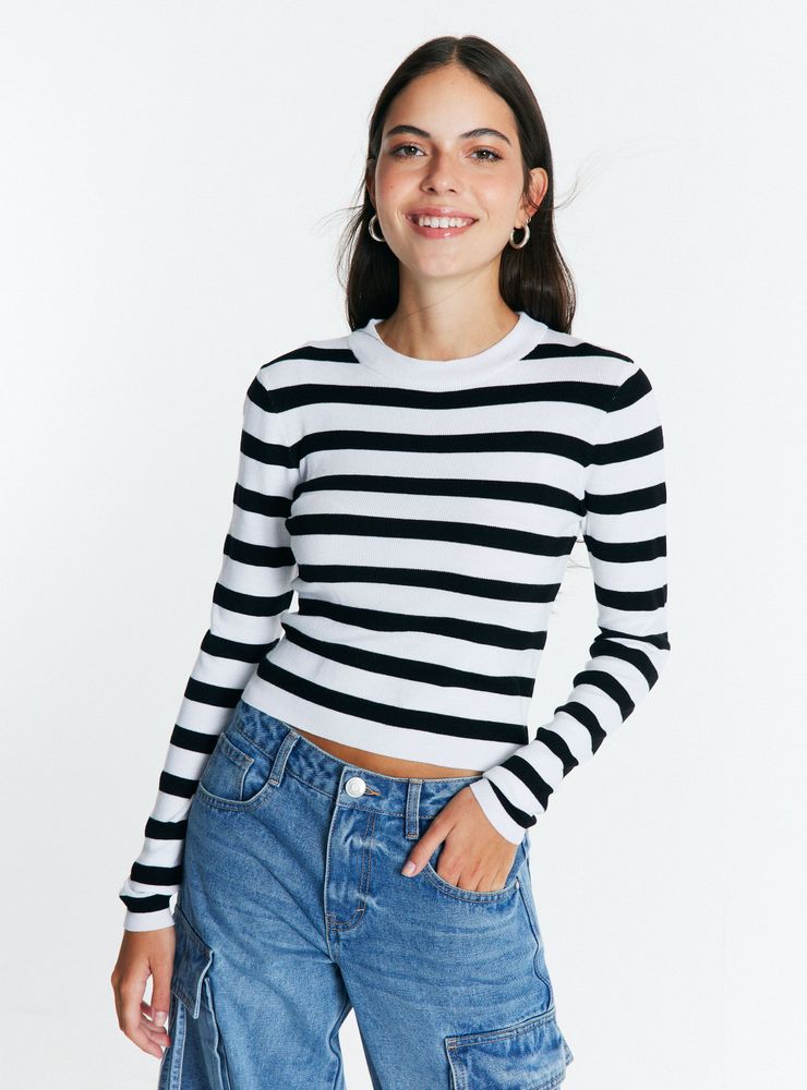 Opposite Sweater Sólido Manga Larga