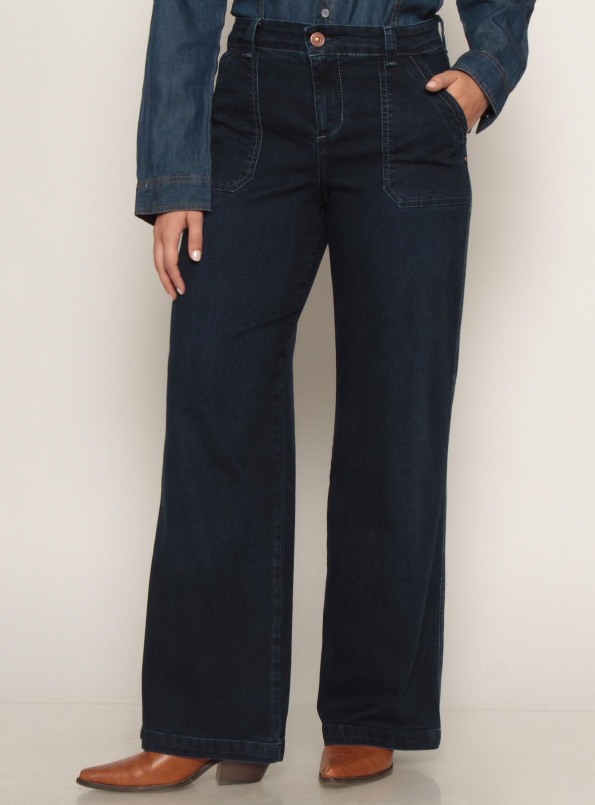 Jeans Cargo Recto Tiro Alto Pretina un Botón Ja3 Wados | Paris.cl