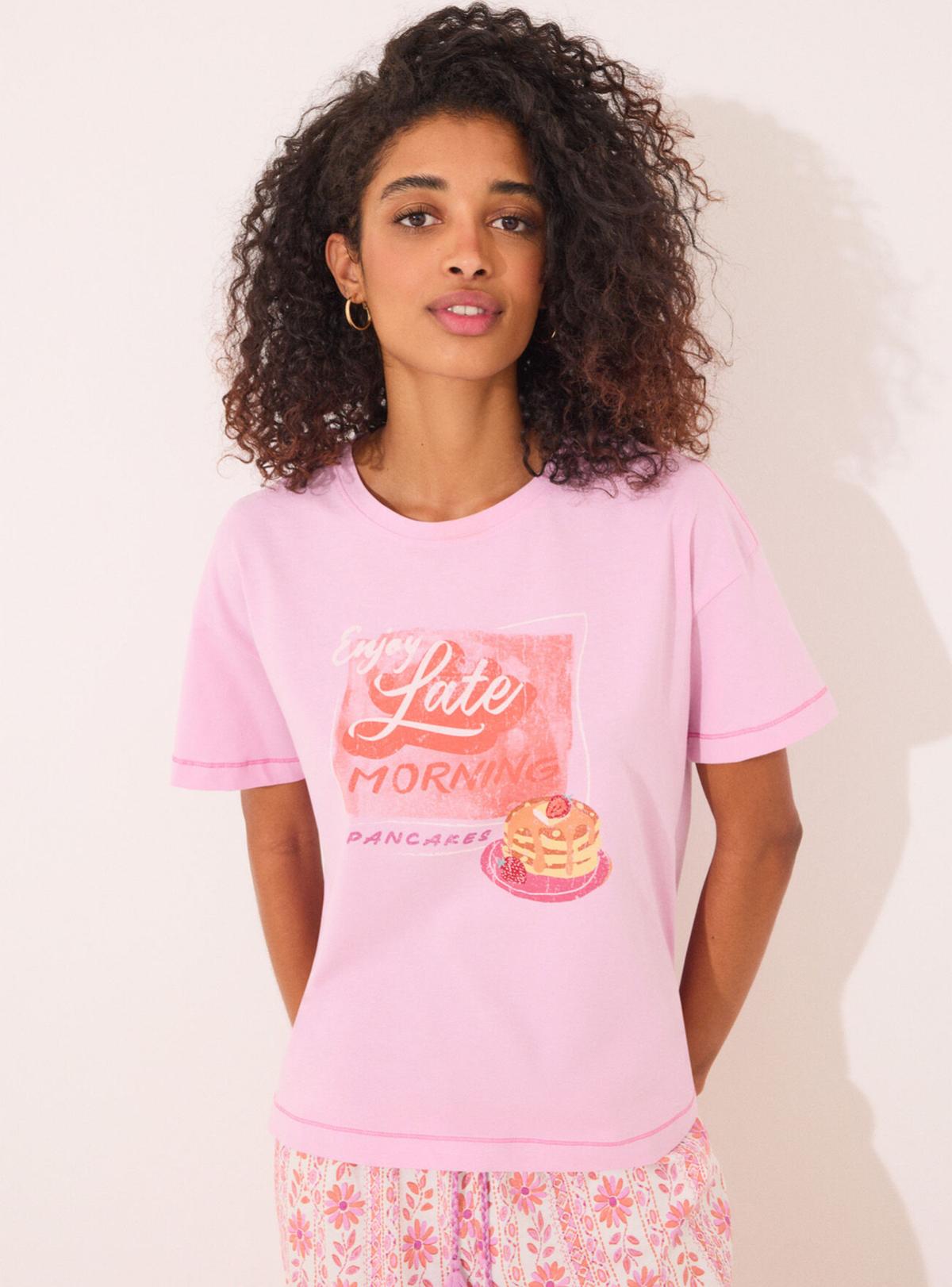 Polera Manga Corta Algodón Rosa Women'Secret | Paris.cl