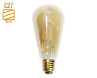 Ampolleta filamento LED 40W E27 luz cálida ST64 Elfa.