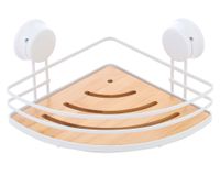 Canasto organizador esquinero blanco/bambú