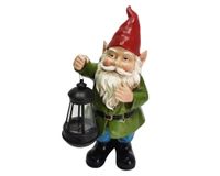 Figura decorativa Gnomo con farol Outzen.