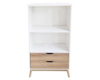 Librero 2 cajones Florencia natural/blanco M+Design