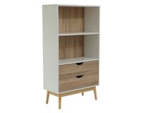 Librero 2 cajones Florencia natural/blanco M+Design