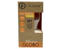 Ampolleta LED 4W E27 luz cálida mini globo Ledzone