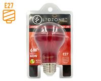 Ampolleta led A60 rojo 6 W E27 luz cálida