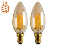 Ampolleta led box vela vintage 4 W E14 luz cálida 2 un.