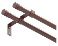 Barra para cortina doble Andino metal 240x7 cm chocolate