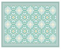 Alfombra de cocina 40x60 cm Flor Árabe turquesa