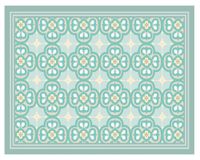 Alfombra de cocina 50x70 cm Flor Árabe turquesa