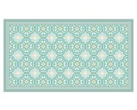 Alfombra de cocina Flor Árabe PVC turquesa 50x90 cm
