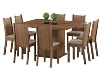 Comedor 8 sillas Clarice 77x136x136 cm