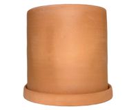 Macetero con plato Cilindro terracota 18x18x18 cm