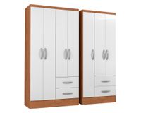 Clóset 4 puertas 2 cajones 183x94x47 cm + Clóset 3 puertas 2 cajones 183x75x46 cm