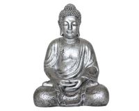 Figura decorativa 41 cm Buda sentado silver