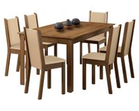 Comedor 6 sillas Ana 76x136x75 cm