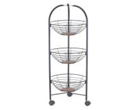 Carro redondo 3 pisos negro