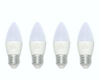 Pack 4 ampolletas Led Vela E27 Día 6 W