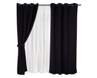 Set cortina Valdivia jacquard 140x220 cm negro
