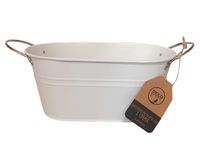 Macetero metálico blanco 12x24x10 cm