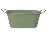 Macetero metálico verde menta 12x24x10 cm