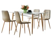 Comedor 4 personas Lavi beige 77x 140x90 cm