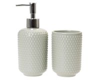 Set accesorios de baño 2 piezas Puntos blanco