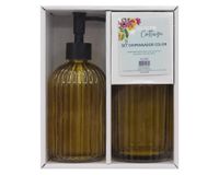 Dispensador + vaso Cottage mostaza