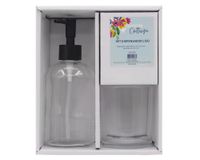 Dispensador + vaso Liso Cottage transparente