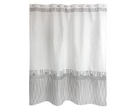 Cortina baño 180x180 cm microfibra rayas gris