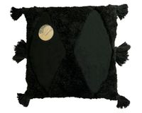 Cojín relieve rombos/tassels 45x45 cm