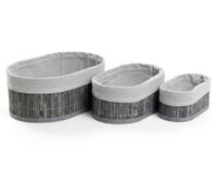 Canasto organizador Oval gris 3 Piezas