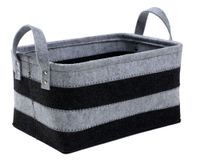 Canasto con asas fieltro bicolor 18x33x23 cm