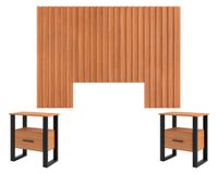 Respaldo TW151 + 2 veladores f37 café