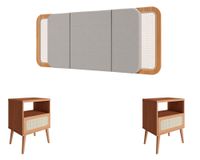 Respaldo TW156 + 2 veladores TW59 café