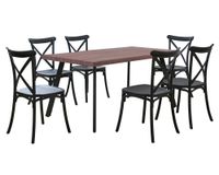Comedor 6 personas Toledo madera oscura 75x160x90 cm