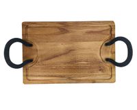Tabla acacia Asas fierro 50x35x2.4 cm