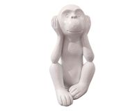 Figura decorativa Mono oír blanco 15 cm