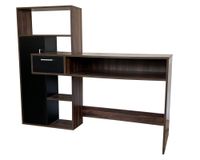 Centro trabajo walnut/negro 1 cajón 1 puerta