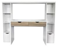 Centro trabajo 2 personas Reine blanco/natural 140x180x45 cm