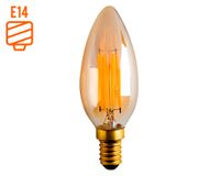 Ampolleta led vela filamento 6 W E14 luz cálida