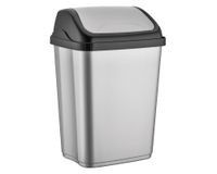 Basurero tapa vaivén plateado 5 lt