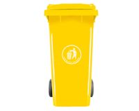 Basurero cuadrado amarillo 120 lt