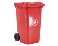 Basurero cuadrado rojo 240 lt