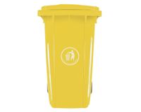 Basurero cuadrado amarillo 240 lt